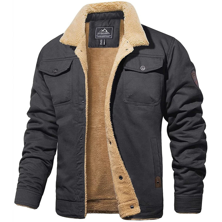 Kurtka męska bomberka zimowa fleece ocieplana casualowa ciepła klasyczna vintage