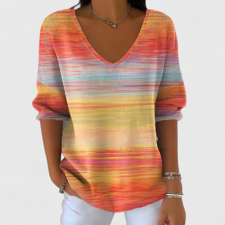 Bluza damska bawełniana oversize z nadrukiem retro z długim rękawem na jesień