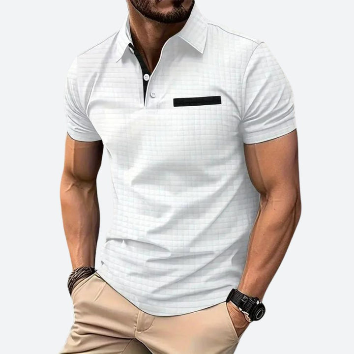 Koszulka polo męska bawełniana casual slim fit na wiosnę i lato elegancka॥