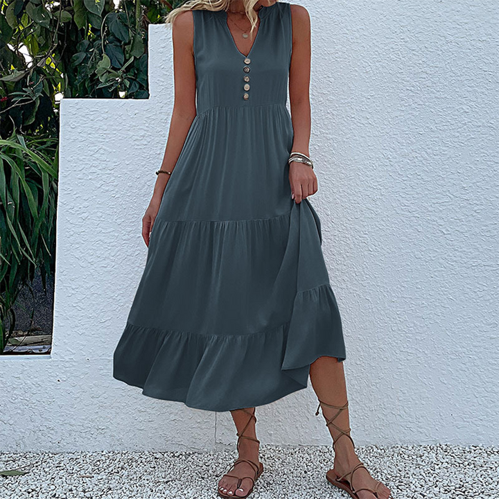 Sukienka letnia damska bawełniana midi luźna na lato casualowa zwiewna styl boho