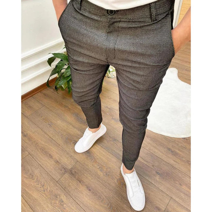 Spodnie męskie eleganckie bawełniane slim fit wiosenne casual do pracy i codziennego noszenia