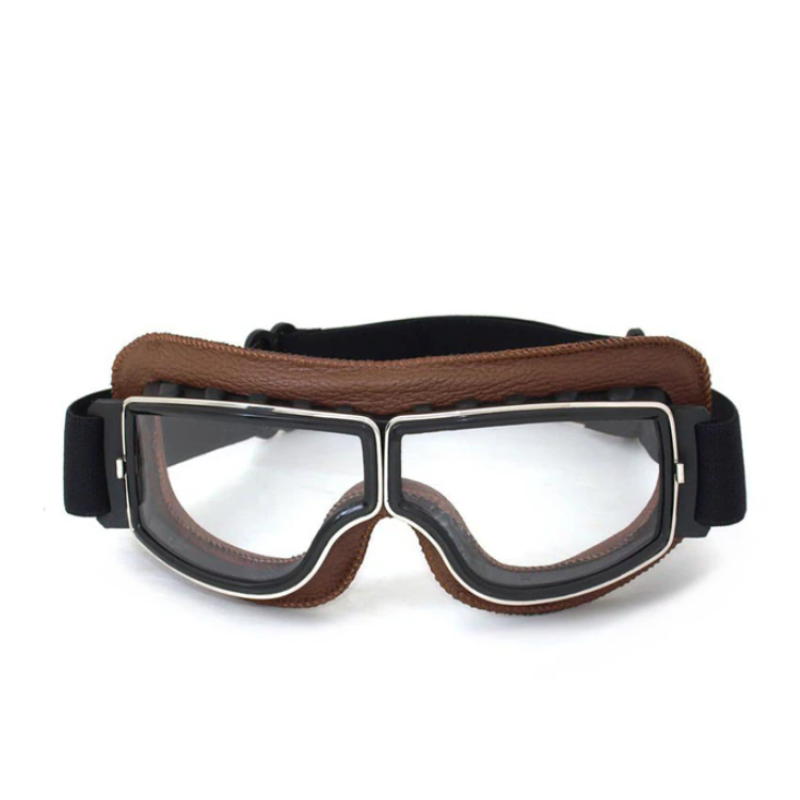 Motorcycle goggles leather retro vintage motorcycle glasses for helmet in spring