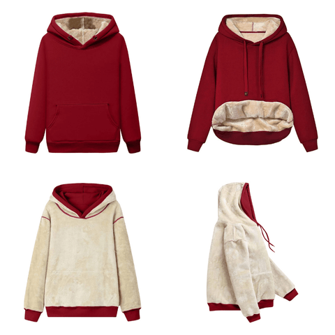 Bluza damska fleece z kapturem oversize na jesień i zimę ocieplana polarowa