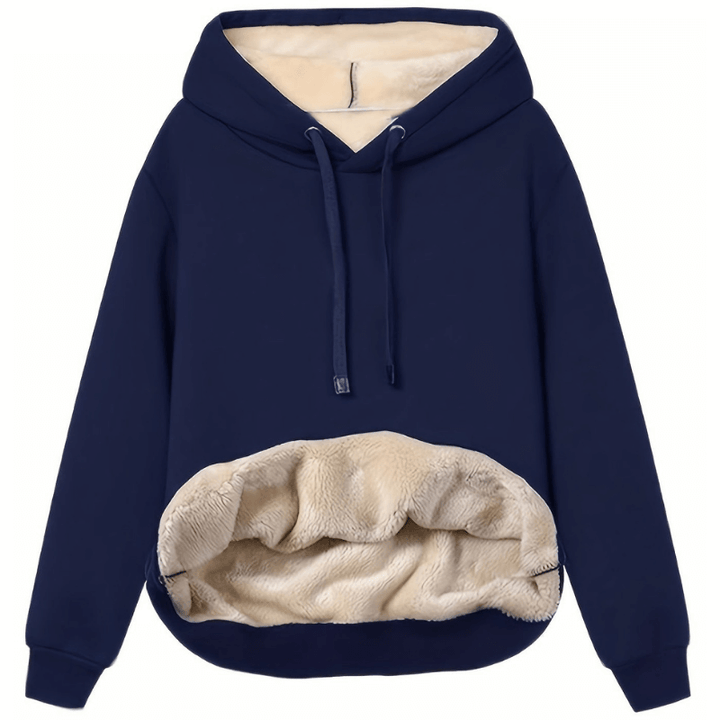 Bluza damska fleece z kapturem oversize na jesień i zimę ocieplana polarowa