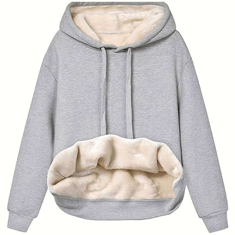 Bluza damska fleece z kapturem oversize na jesień i zimę ocieplana polarowa