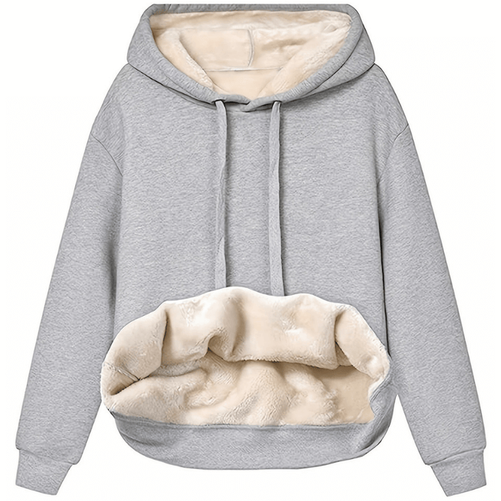 Bluza damska fleece z kapturem oversize na jesień i zimę ocieplana polarowa