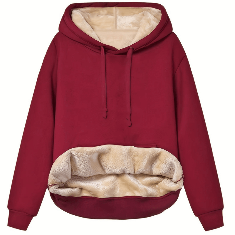 Bluza damska fleece z kapturem oversize na jesień i zimę ocieplana polarowa