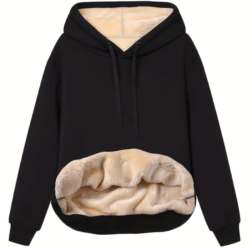 Bluza damska fleece z kapturem oversize na jesień i zimę ocieplana polarowa