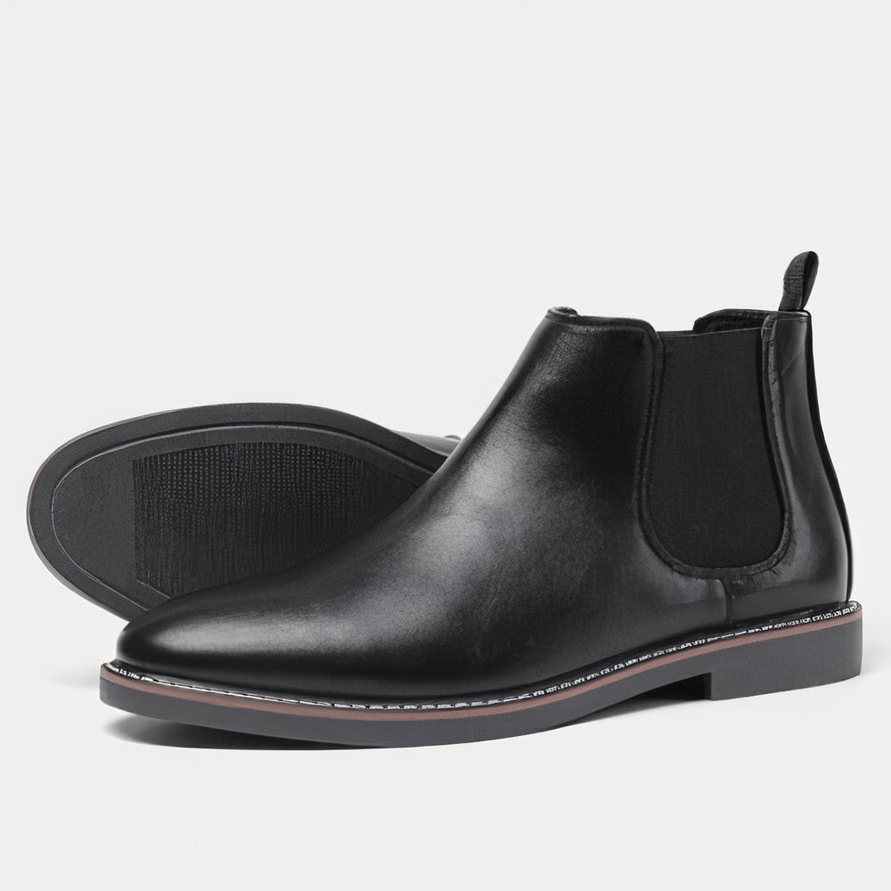 Buty męskie skórzane Chelsea eleganckie klasyczne wsuwane na jesień zimę casual