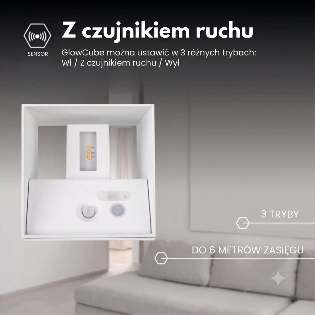 Kinkiet LED bezprzewodowy z czujnikiem ruchu akumulatorowy do salonu sypialni korytarza