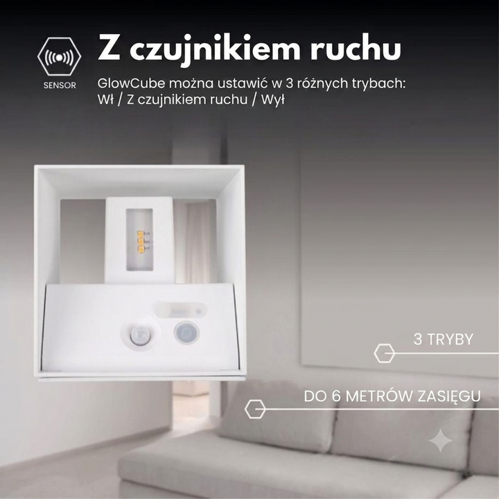 Kinkiet LED bezprzewodowy z czujnikiem ruchu akumulatorowy do salonu sypialni korytarza