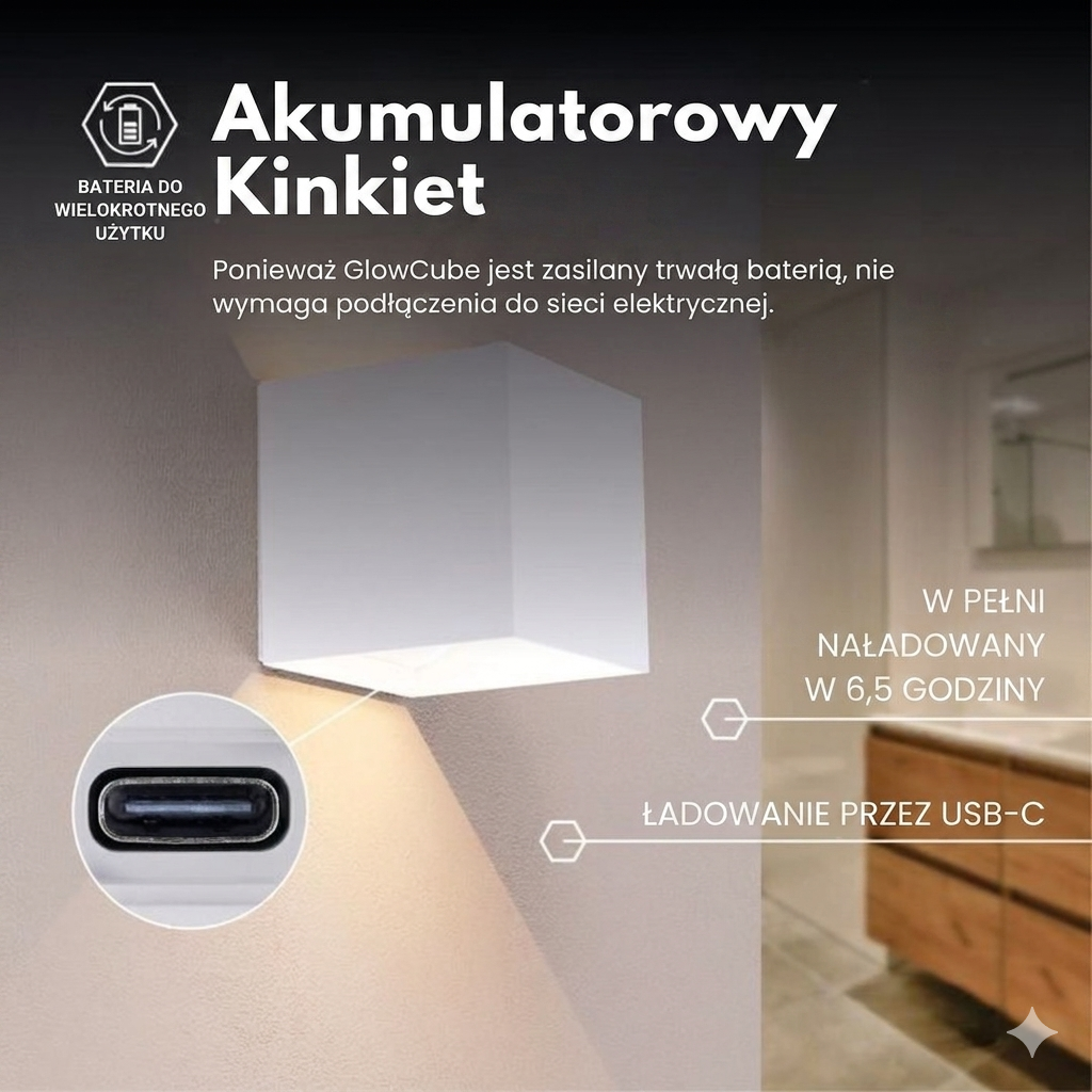 Kinkiet LED bezprzewodowy z czujnikiem ruchu akumulatorowy do salonu sypialni korytarza
