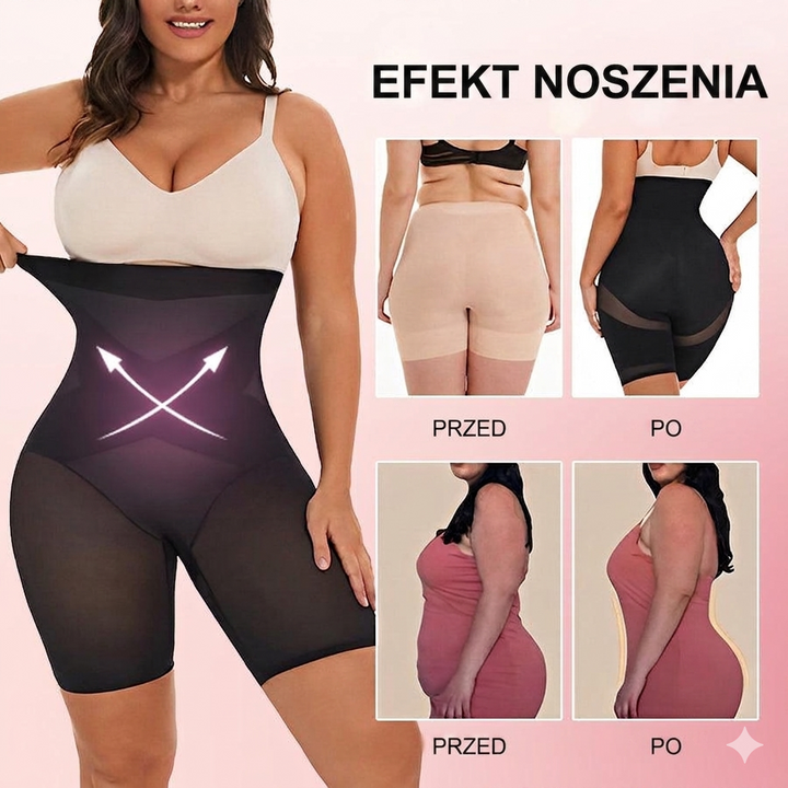 Legginsy modelujące bezszwowe z nylonu i elastanu wysokie kompresyjne lato 2026
