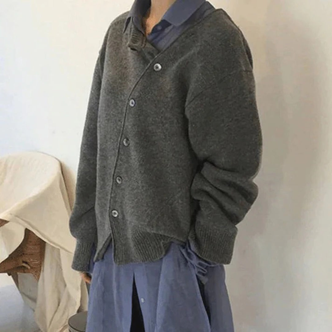 Sweter damski wełniany kardigan wiosenny zapinany casualowy luźny dzianinowy