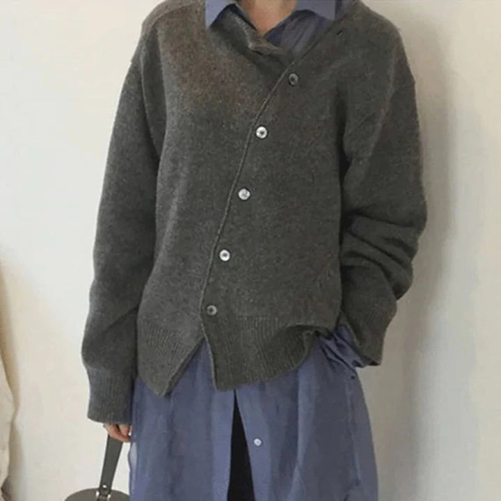 Sweter damski wełniany kardigan wiosenny zapinany casualowy luźny dzianinowy