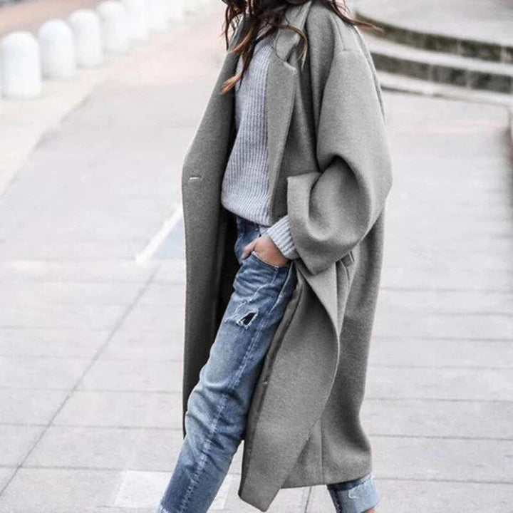 Płaszcz damski zimowy wool długi elegancki oversize ciepły klasyczny na zimę