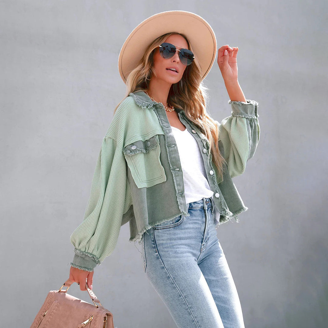 Kurtka damska przejściowa cotton lekka modna oversize na wiosnę casualowa stylowa