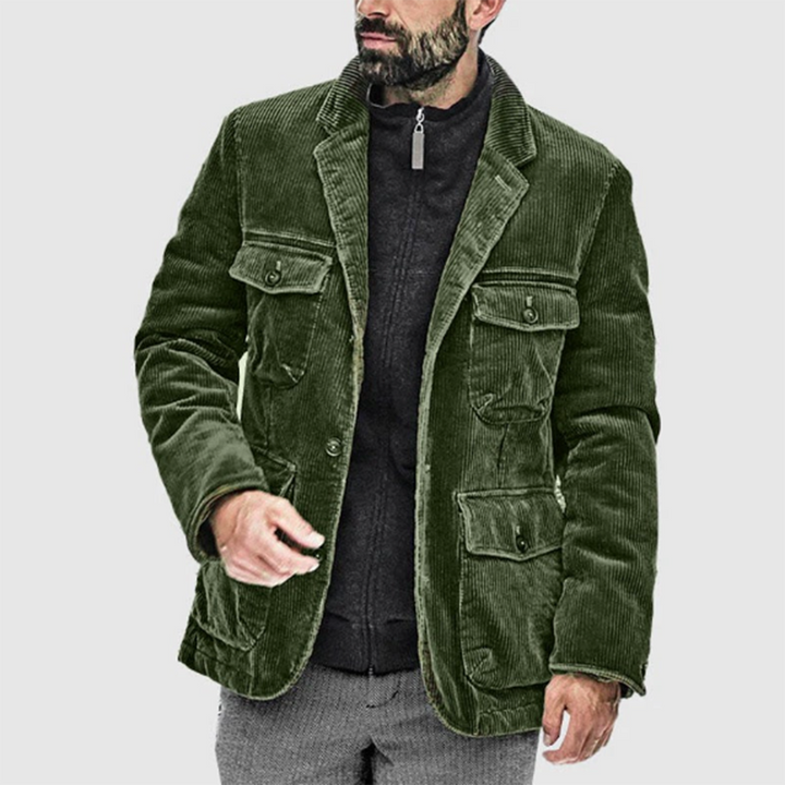 Casaco masculino de bombazina de algodão para meia estação primavera, casual, elegante e leve