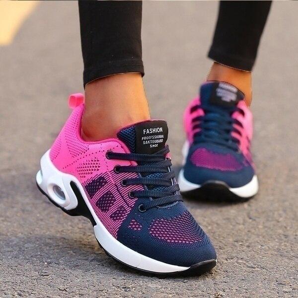 Damskie sneakersy z siateczk oddychające buty na lato z amortyzującą podeszwą