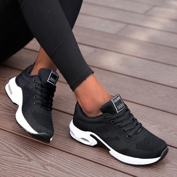 Damskie sneakersy z siateczk oddychające buty na lato z amortyzującą podeszwą