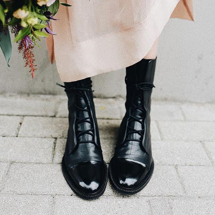 Damskie kozaki skórzane jesienne klasyczne eleganckie wysokie