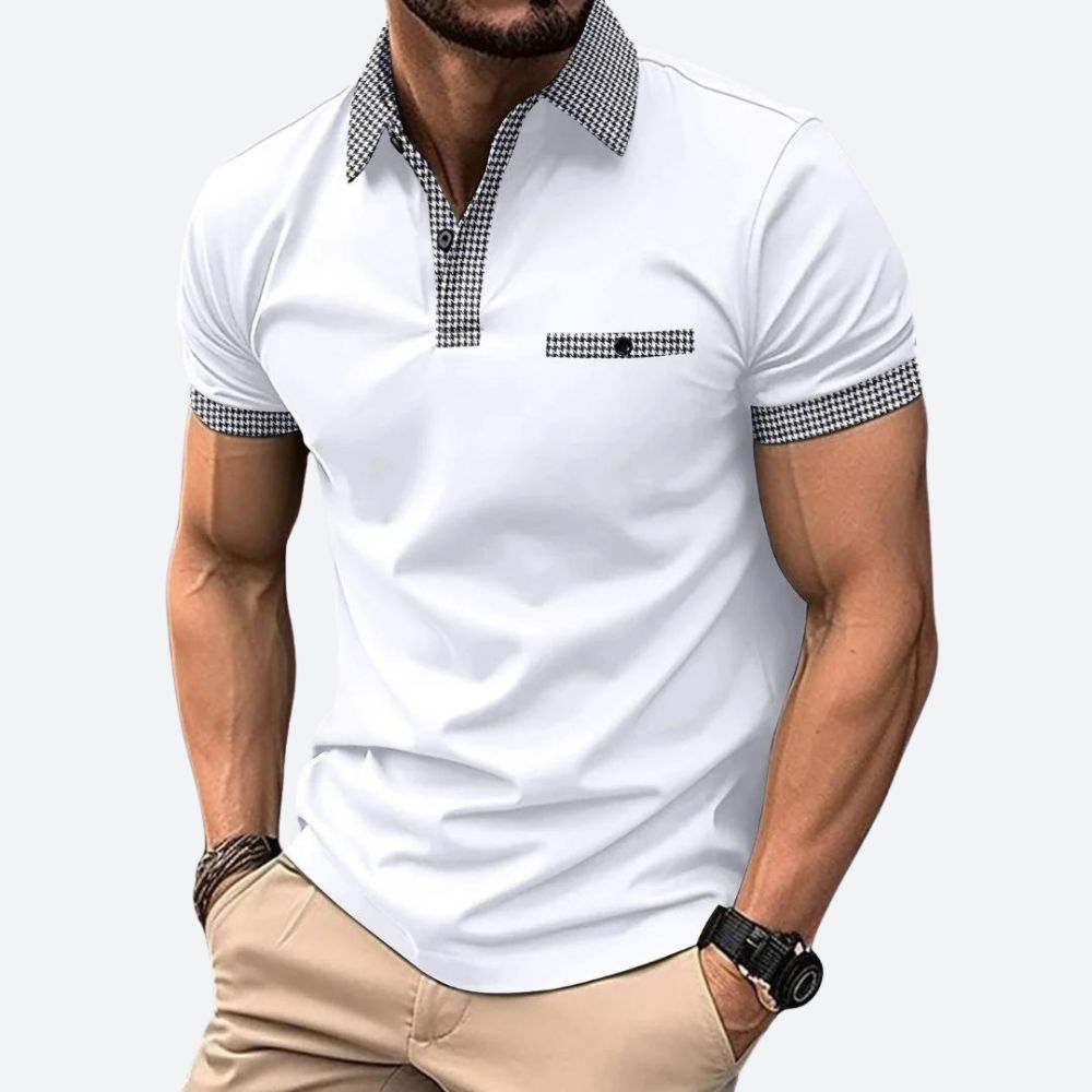 Koszulka polo męska bawełniana na lato oddychająca elegancka casualowa krótki rękaw