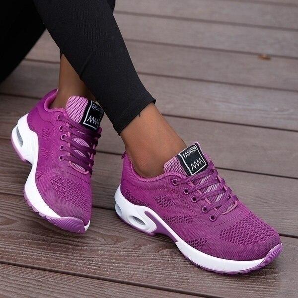 Damskie sneakersy z siateczk oddychające buty na lato z amortyzującą podeszwą