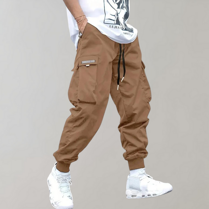 Spodnie cargo męskie bawełniane joggery streetwear na sezon wiosna-lato casual