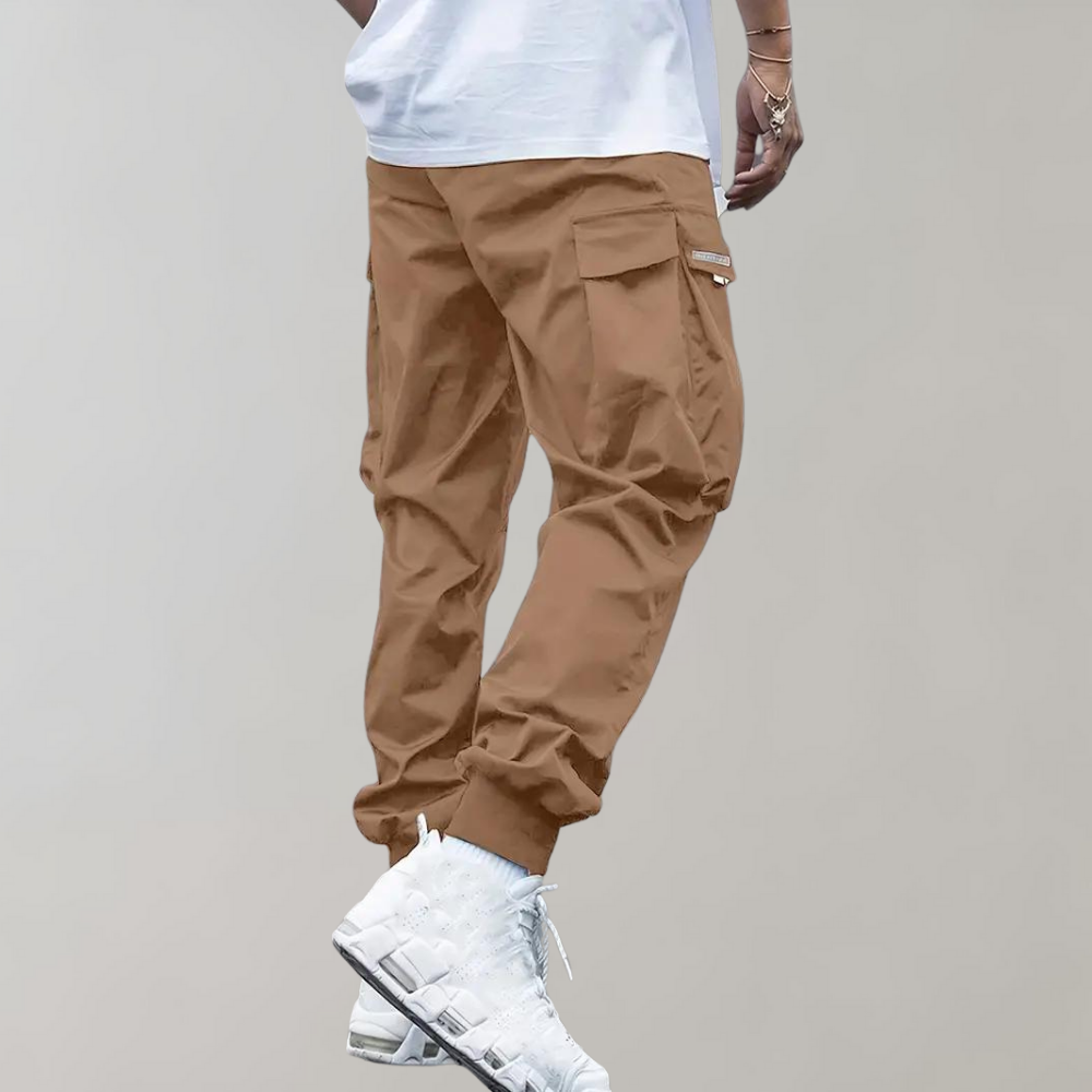 Spodnie cargo męskie bawełniane joggery streetwear na sezon wiosna-lato casual