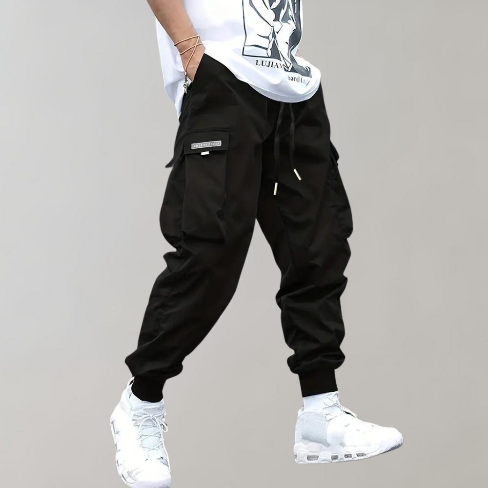 Spodnie cargo męskie bawełniane joggery streetwear na sezon wiosna-lato casual