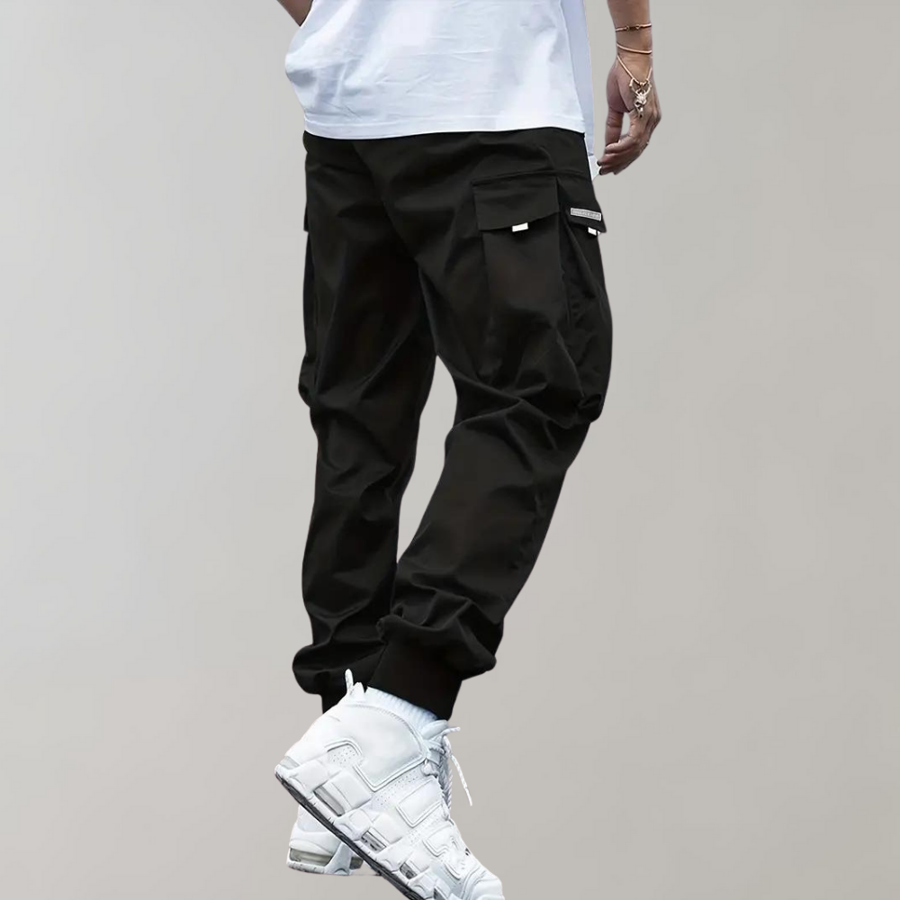 Spodnie cargo męskie bawełniane joggery streetwear na sezon wiosna-lato casual