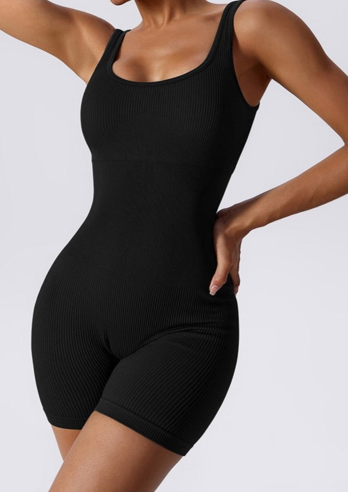 Body modelujące damskie żebrowane bawełniane na lato bezszwowe wyszczuplając