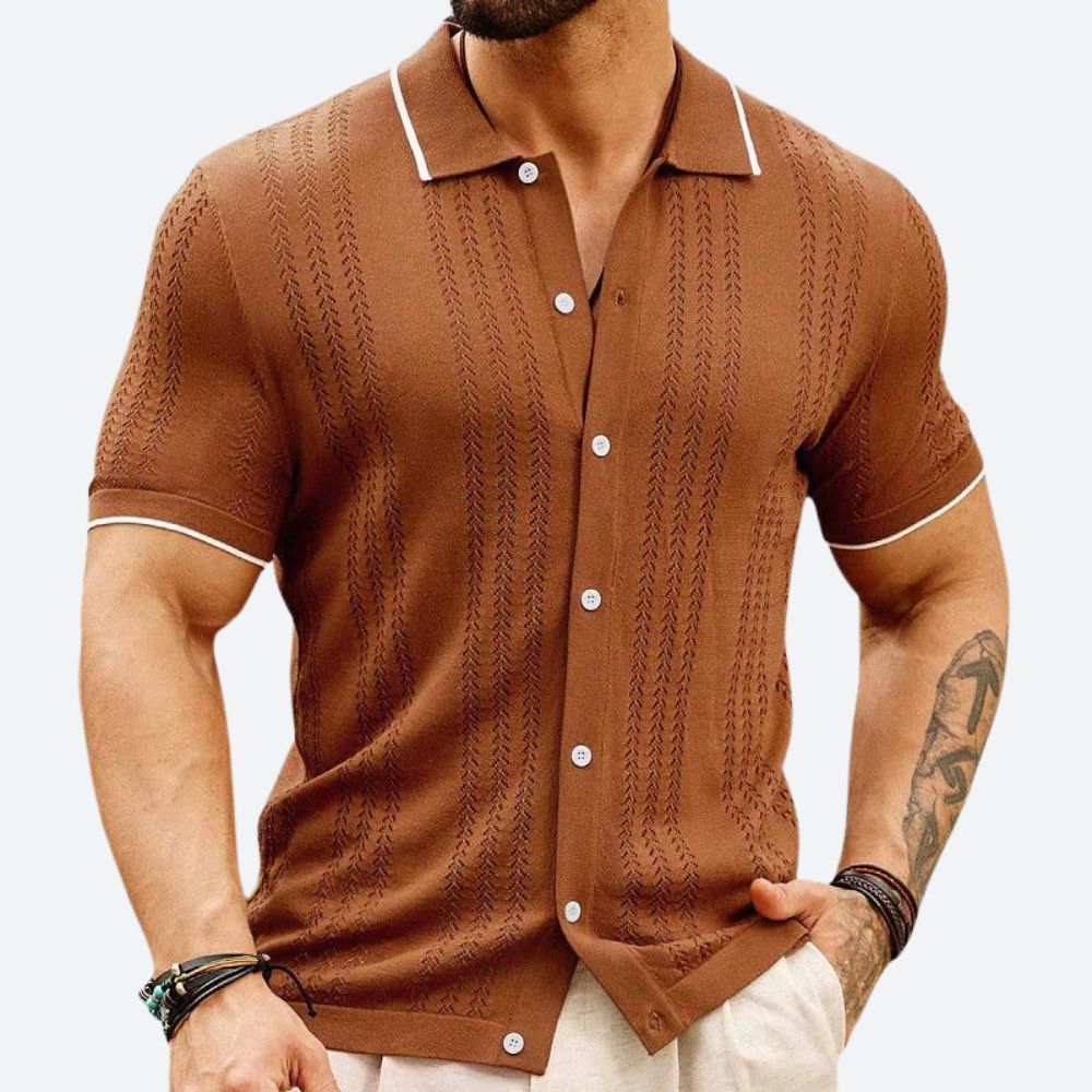 Koszulka polo męska bawełniana na lato z dzianiny premium casual slim fit