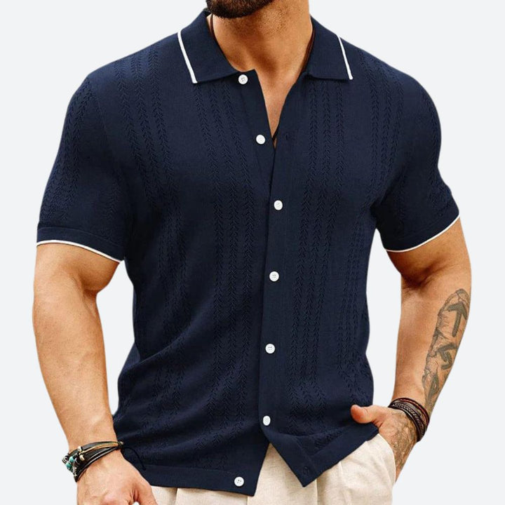 Koszulka polo męska bawełniana na lato z dzianiny premium casual slim fit