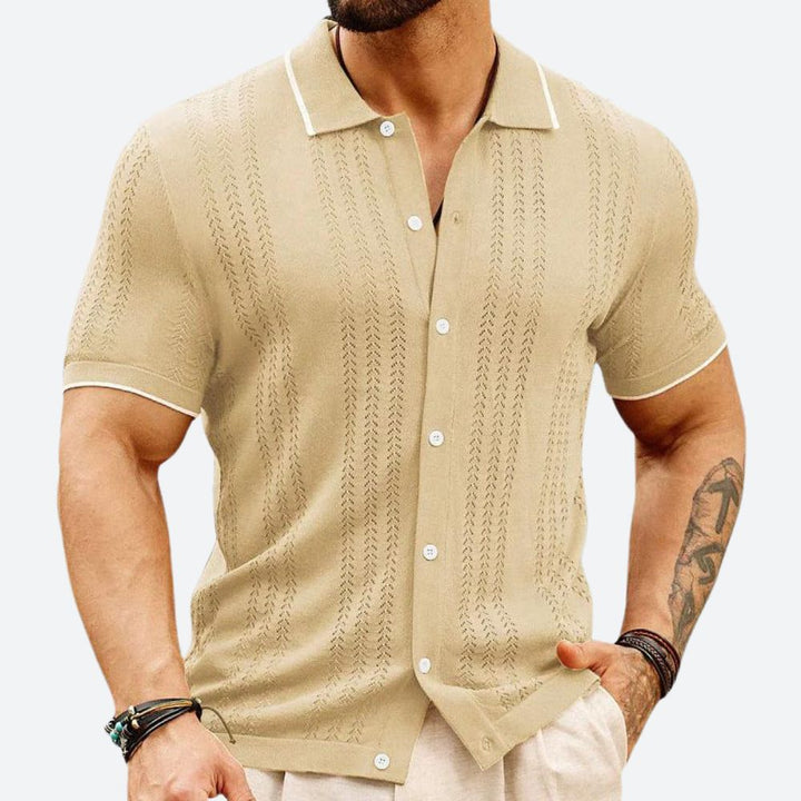 Koszulka polo męska bawełniana na lato z dzianiny premium casual slim fit