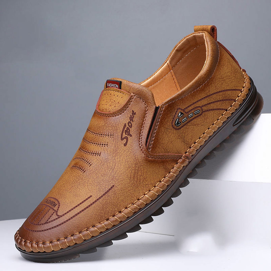 Buty męskie skórzane mokasyny wsuwane casual wygodne oddychające na wiosnę