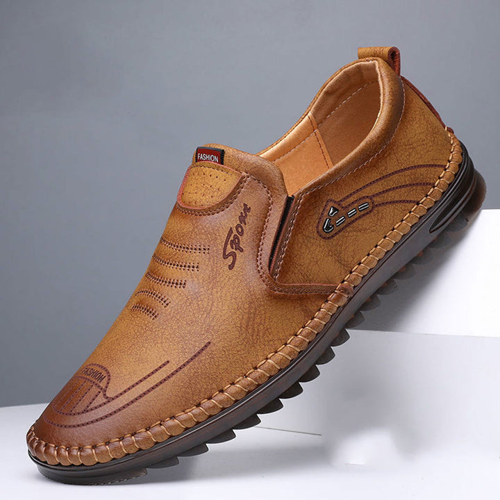 Buty męskie skórzane mokasyny wsuwane casual wygodne oddychające na wiosnę