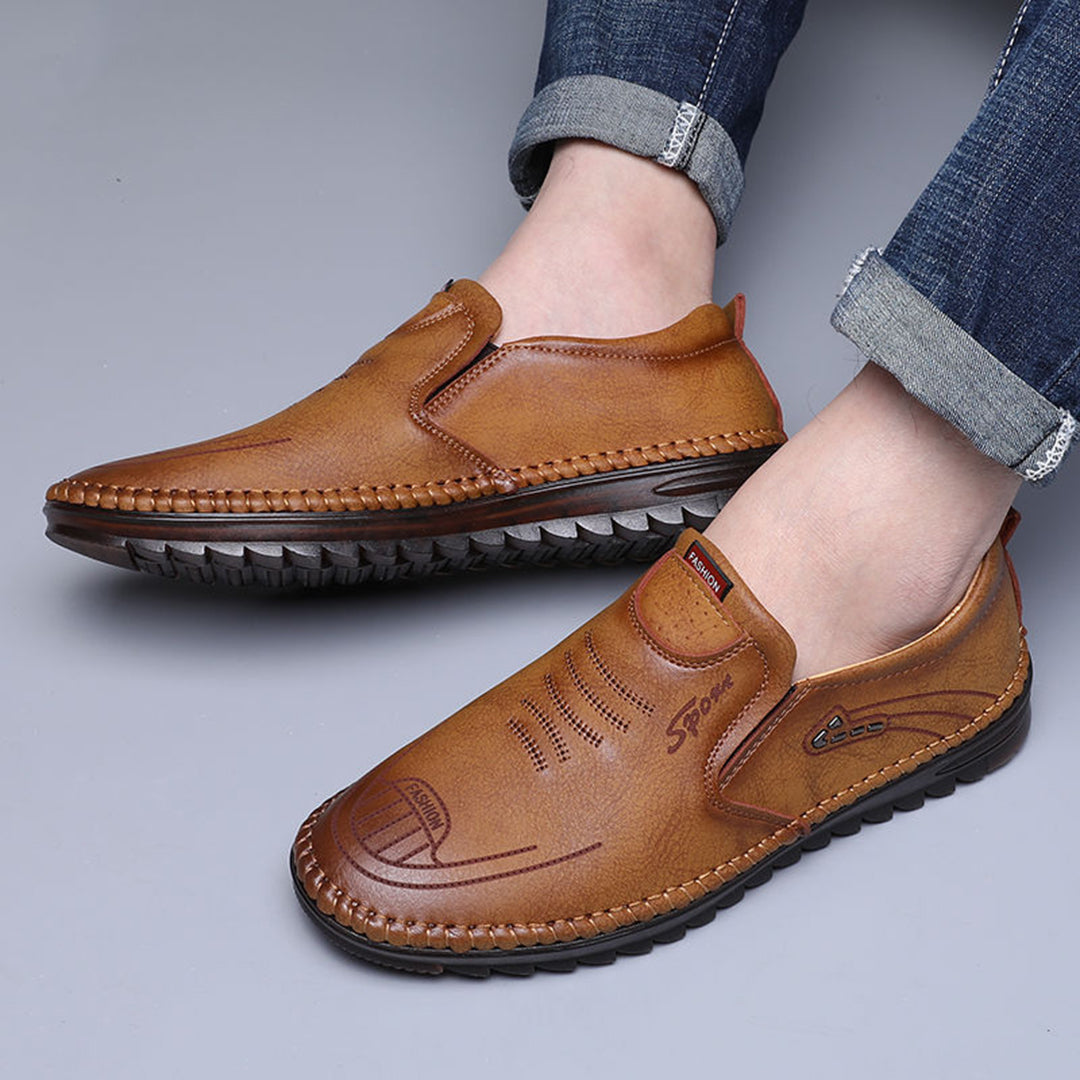 Buty męskie skórzane mokasyny wsuwane casual wygodne oddychające na wiosnę