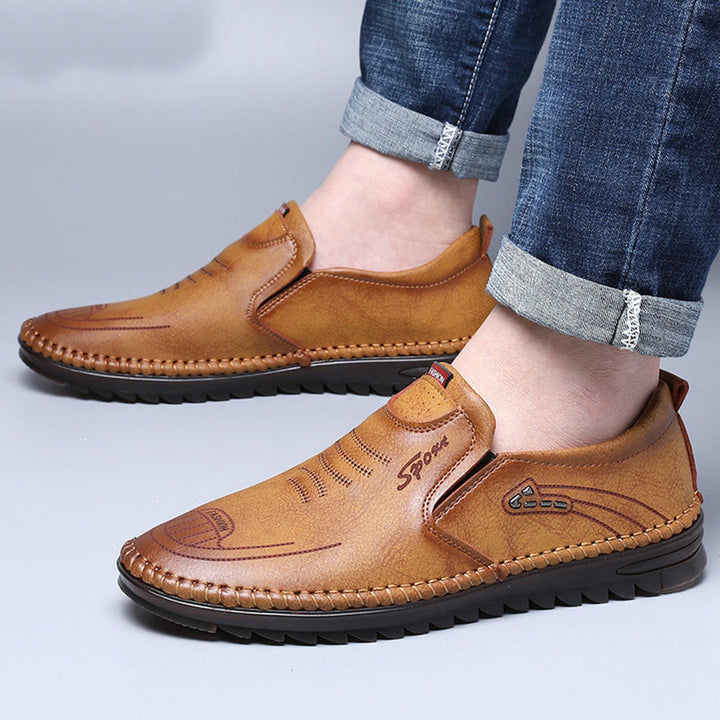 Buty męskie skórzane mokasyny wsuwane casual wygodne oddychające na wiosnę