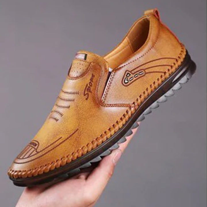 Buty męskie skórzane mokasyny wsuwane casual wygodne oddychające na wiosnę