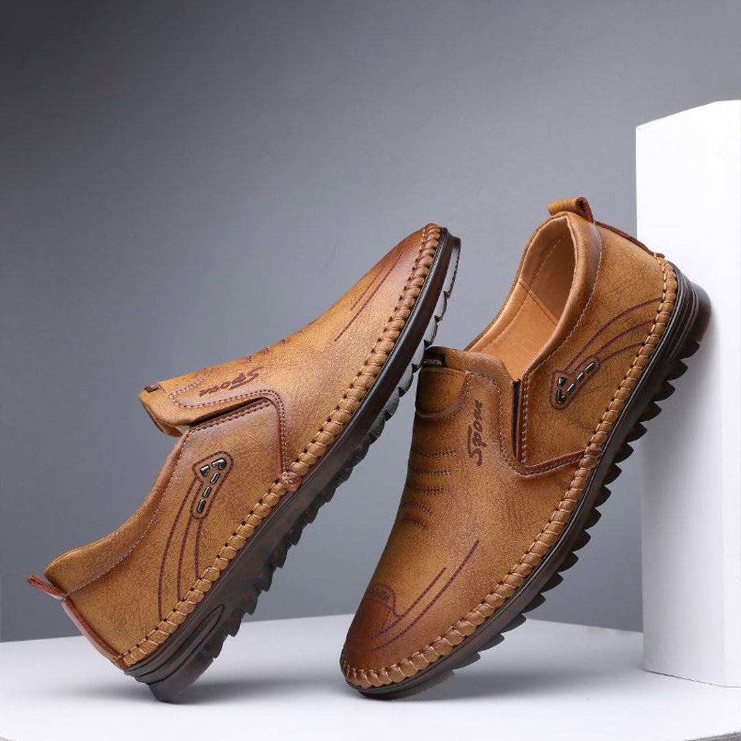 Buty męskie skórzane mokasyny wsuwane casual wygodne oddychające na wiosnę