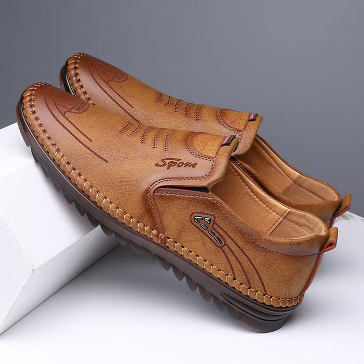 Buty męskie skórzane mokasyny wsuwane casual wygodne oddychające na wiosnę