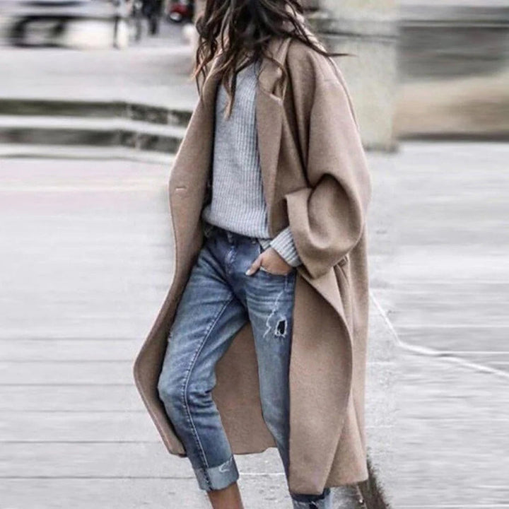 Płaszcz damski zimowy wool długi elegancki oversize ciepły klasyczny na zimę