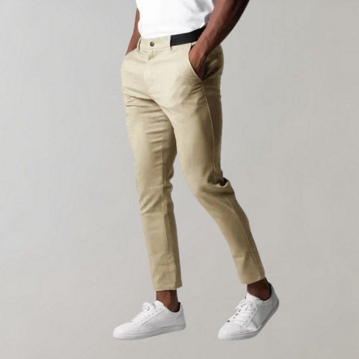 Spodnie męskie chino z bawełny – eleganckie spodnie casual na wiosnę do codziennych stylizacji
