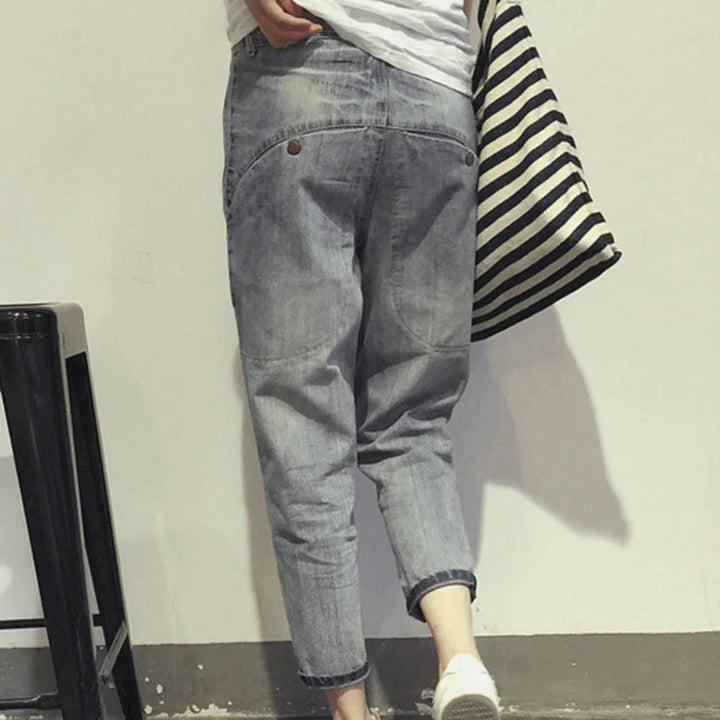 Dżinsy damskie bawełniane na wiosnę luźne jeansy boyfriend wygodne spodnie casual
