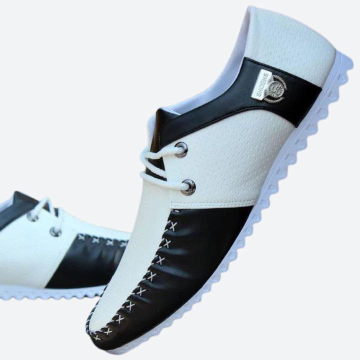 Buty męskie skórzane eleganckie półbuty casual oddychające wiosenne komfortowe sznurowane