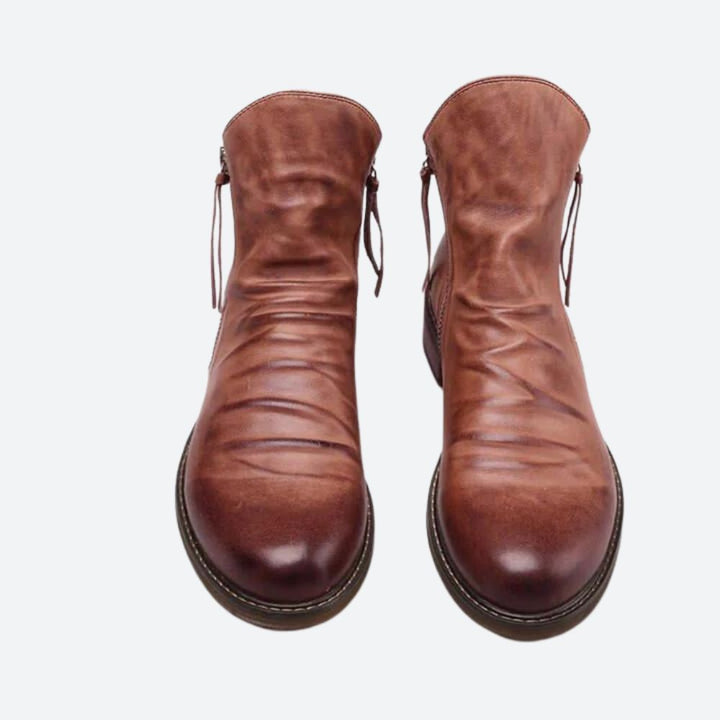 Buty męskie skórzane botki casual na wiosnę i jesień eleganckie wsuwane klasyczne
