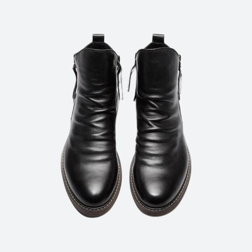 Buty męskie skórzane botki casual na wiosnę i jesień eleganckie wsuwane klasyczne