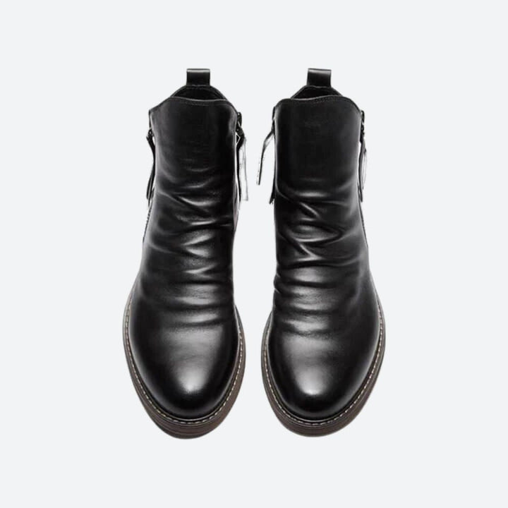Buty męskie skórzane botki casual na wiosnę i jesień eleganckie wsuwane klasyczne