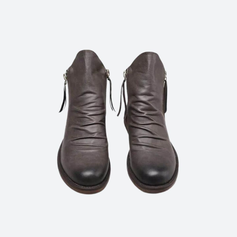 Buty męskie skórzane botki casual na wiosnę i jesień eleganckie wsuwane klasyczne
